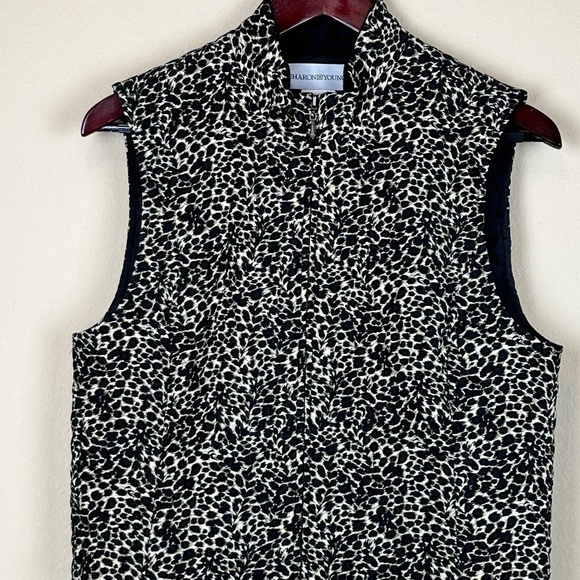 Sharon Young Animal Print Zip Front Vest; Size 10; EUC - Picture 1 of 3